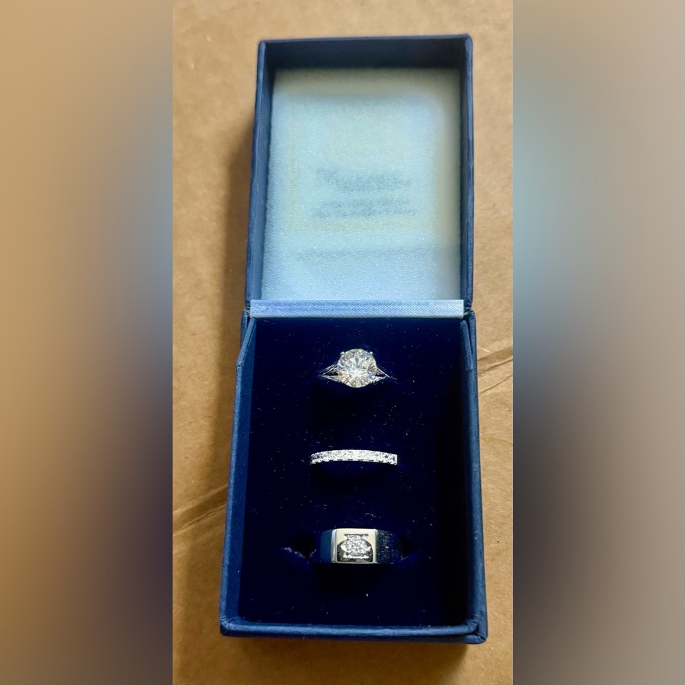 Written In The Stars Personalized Diamonesk Wedding Ring Set (Her’s & His) 9 & 8